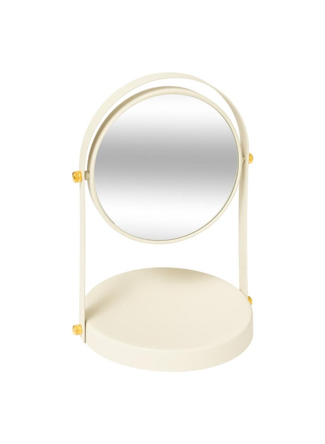 Five Simply Smart Duo Elegant Design Round Swivel Bathroom Mirror Ivory 26.5 x 16 x 18 cm 204910A