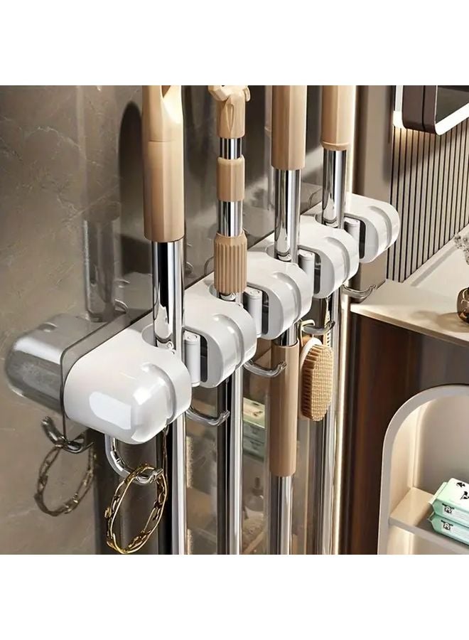 Grey Adhesive Shower Storage Rack Detachable Hook Wall Mounted No Drilling Required - Image 5