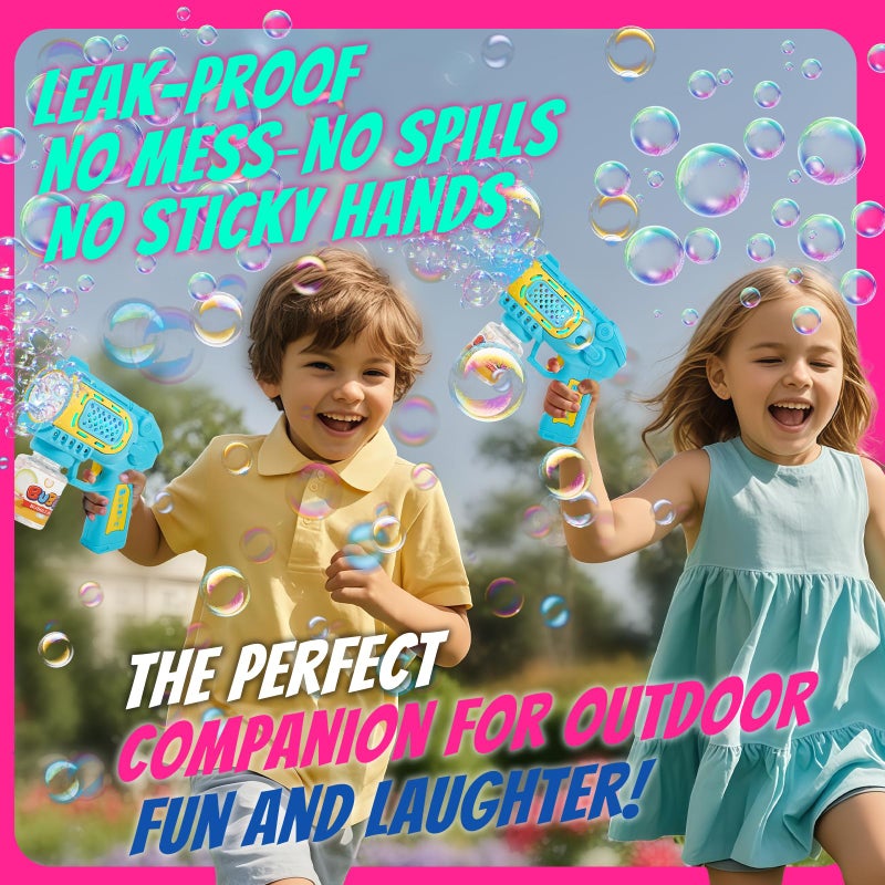 UGYWI Toys for 3+ Year Old Boys Girls: 2 Pack Bubble Gun Machine with Bubble Solution, Kids Toys for Ages 3-5 4-6 5-7, Outdoor Outside Toy for Kids Ages 4-8, Gifts for 3 4 5 6 7 8 Year Old Boys Birthday - Image 5