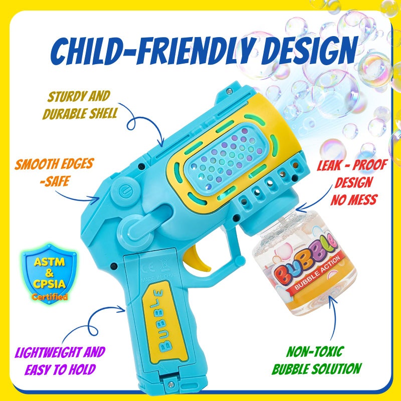 UGYWI Toys for 3+ Year Old Boys Girls: 2 Pack Bubble Gun Machine with Bubble Solution, Kids Toys for Ages 3-5 4-6 5-7, Outdoor Outside Toy for Kids Ages 4-8, Gifts for 3 4 5 6 7 8 Year Old Boys Birthday - Image 2