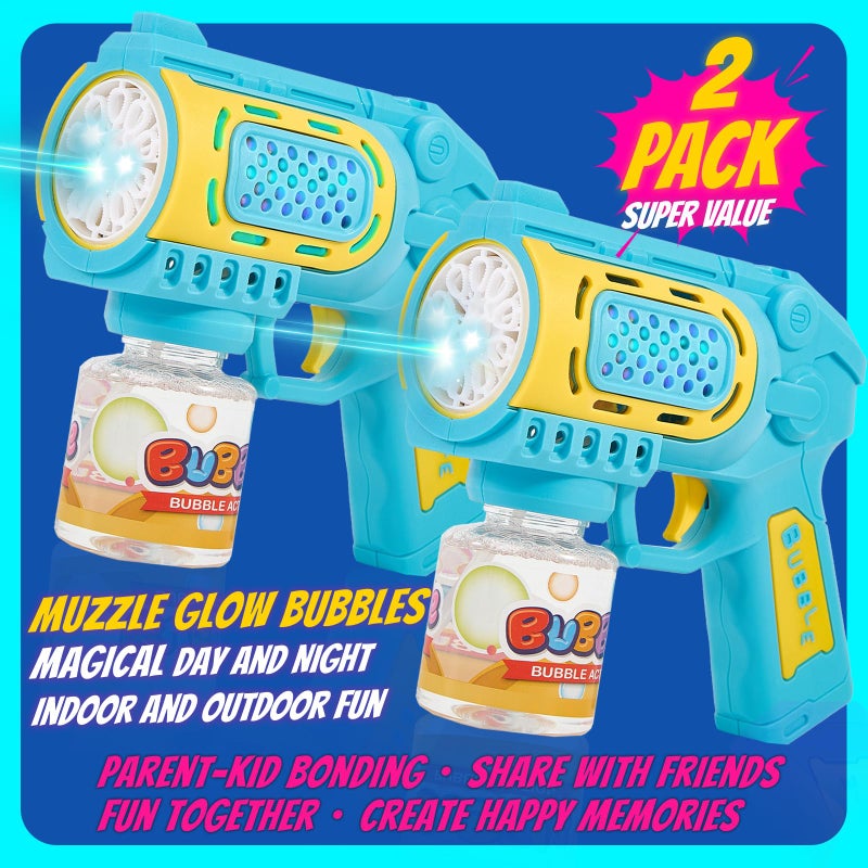 UGYWI Toys for 3+ Year Old Boys Girls: 2 Pack Bubble Gun Machine with Bubble Solution, Kids Toys for Ages 3-5 4-6 5-7, Outdoor Outside Toy for Kids Ages 4-8, Gifts for 3 4 5 6 7 8 Year Old Boys Birthday - Image 4