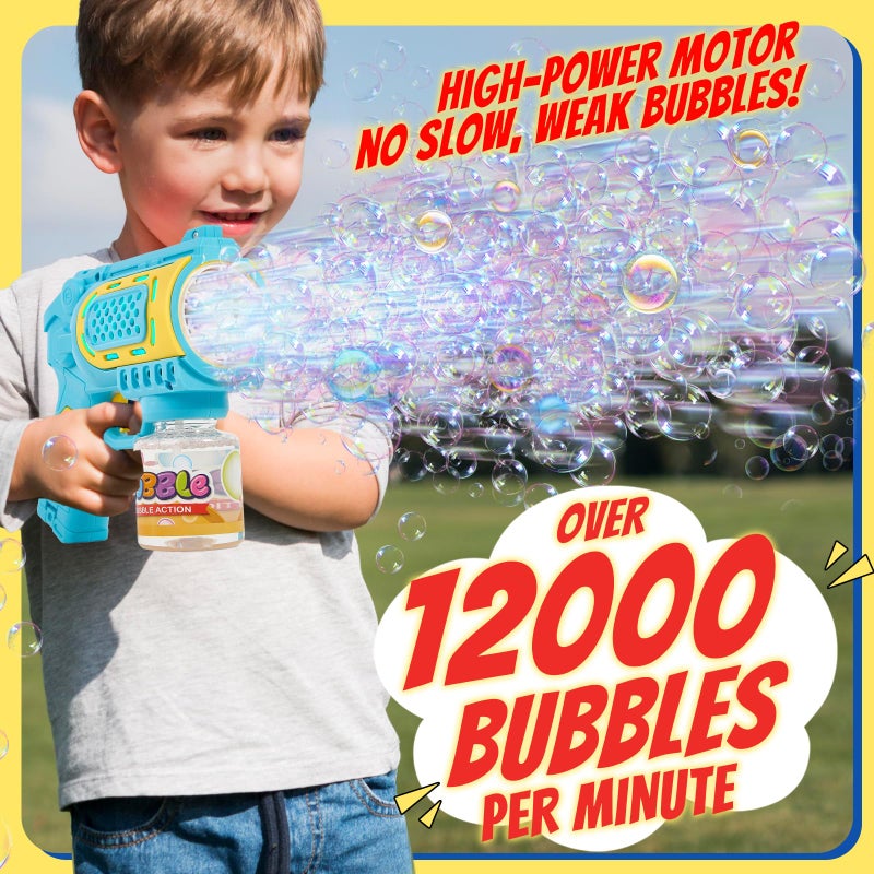 UGYWI Toys for 3+ Year Old Boys Girls: 2 Pack Bubble Gun Machine with Bubble Solution, Kids Toys for Ages 3-5 4-6 5-7, Outdoor Outside Toy for Kids Ages 4-8, Gifts for 3 4 5 6 7 8 Year Old Boys Birthday - Image 3