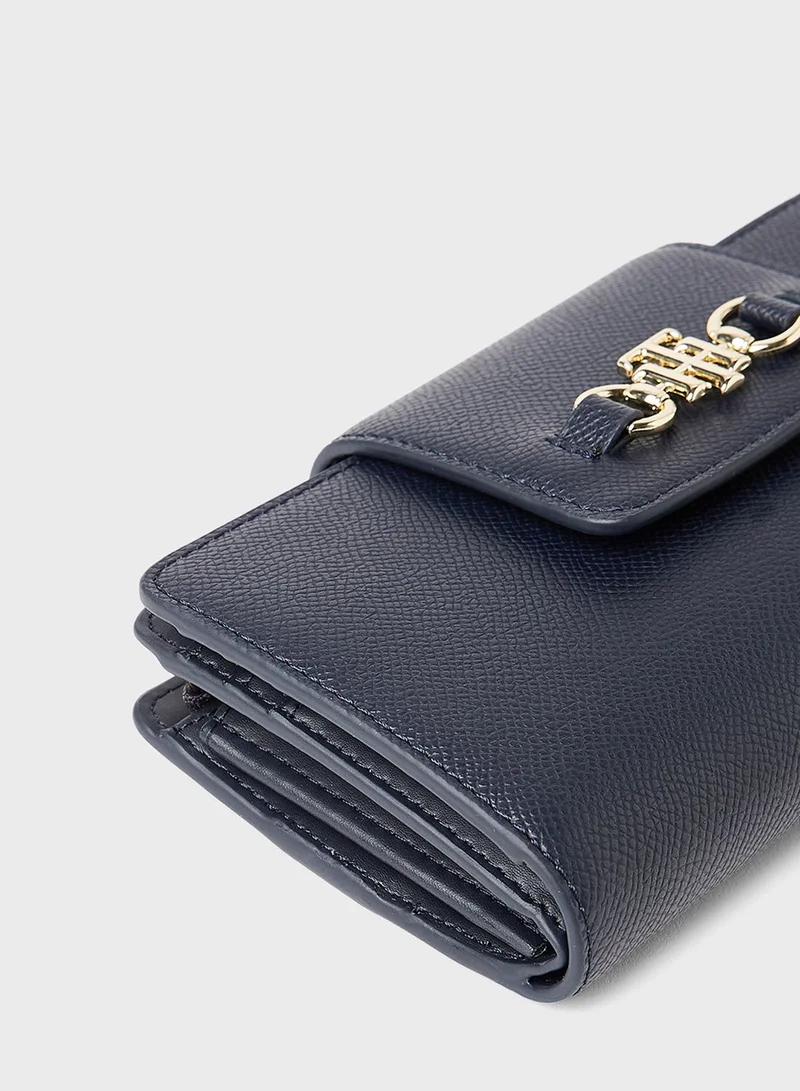 TOMMY HILFIGER Flapover Monogram Clutch