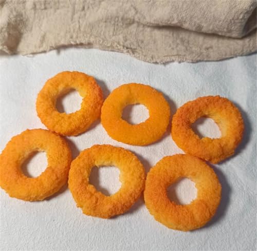 Skyseen 6pcs Artificial Fried Onion Rings Fake Simulation Calamari Ring Lifelike Squid Rings for Decoration Display - Image 1