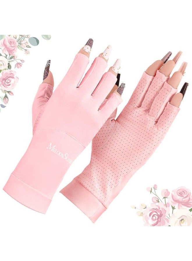 MelodySusie Premium UV Protection Gloves for Nails - UPF99+ Fingertip Protection, Ultra Cool Feeling Fabric, Anti UV Nail Art Gloves - Image 1