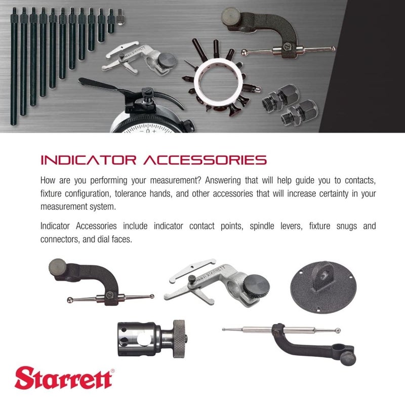 Starrett Dial Indicator Accessories and Contact Set for AGD Indicators  14 Points 448 Screw Thread 1 Shock Absorbing  25R - Image 3