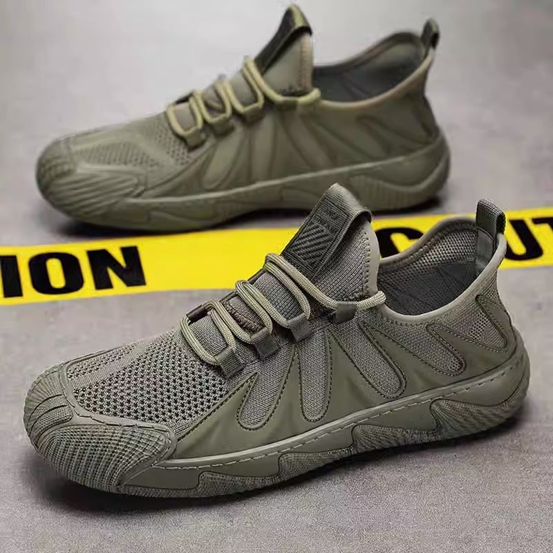 Brand Work Men'S Shoes Summer Shoes Men'S Breathable Flying Woven Mesh Surface Men'S Sports Lightweight Casual Labor Protection Mesh Shoes - Image 3