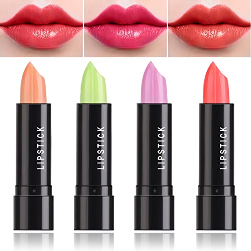 LZYLLS 4 Pcs Color Changing Change LipstickMagic Lipstick Jelly Lip BalmMoisturizer Tinted Lip Tint Stain Long Lasting Waterproof Temperature Color Change Lip Gloss - Image 2