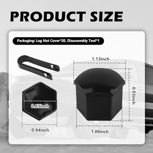 YGDMD 20PCS 21mm Lug Nut Covers with Disassembly ToolHex Lugnut Covers for Protecting Decorating Wheel BoltsRustResistant Car Accessories Lug Nut Caps for Cars SUVs 21mm - Image 3