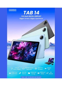 Oteeto New Oteeto TAB14 Tablet/11.0" Inch IPS LCD/8GB RAM + 512 GB ROM/5G Network/8000 mAh/8MP Front + 13MP Rear Camera/Octa Core 2.0 GHz/Android 14/Includes Keyboard,Touch Pen,Mouse  - Image 4