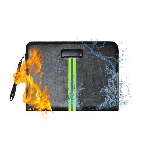 OOTDAY 5200℉ Fireproof Document Bag, Fireproof Bag with Lock, Fireproof Document Organizer, Safes for Home Use Fire and Water Proof with Heat Insulated for Cash, Valuables, Documents-Black - Image 1