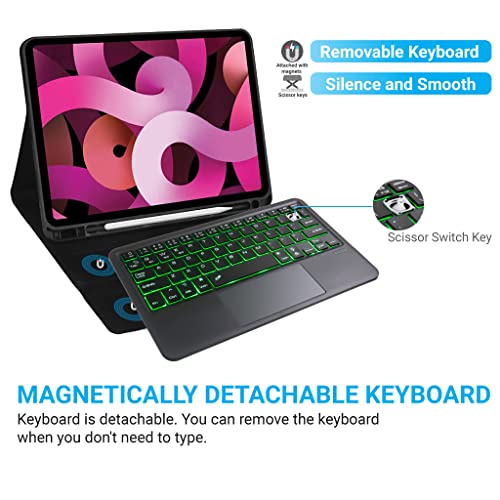 Concept Kart Bluetooth Wireless Keyboard with Multi-Gesture Trackpad, 7 Color Backlit, Multi Device (Connect Upto 3) Portable Slim and Compact, Long Battery Life, Auto Sleep Mode Keyboard for Laptop, Phone - Image 5