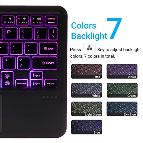Concept Kart Bluetooth Wireless Keyboard with Multi-Gesture Trackpad, 7 Color Backlit, Multi Device (Connect Upto 3) Portable Slim and Compact, Long Battery Life, Auto Sleep Mode Keyboard for Laptop, Phone - Image 2