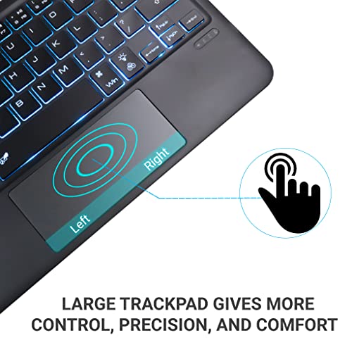 Concept Kart Bluetooth Wireless Keyboard with Multi-Gesture Trackpad, 7 Color Backlit, Multi Device (Connect Upto 3) Portable Slim and Compact, Long Battery Life, Auto Sleep Mode Keyboard for Laptop, Phone - Image 4
