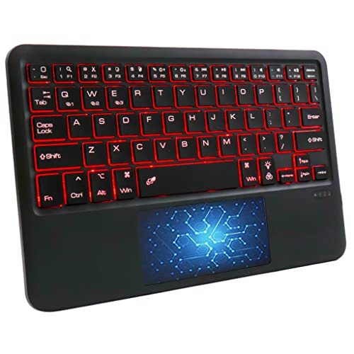 Concept Kart Bluetooth Wireless Keyboard with Multi-Gesture Trackpad, 7 Color Backlit, Multi Device (Connect Upto 3) Portable Slim and Compact, Long Battery Life, Auto Sleep Mode Keyboard for Laptop, Phone - Image 1