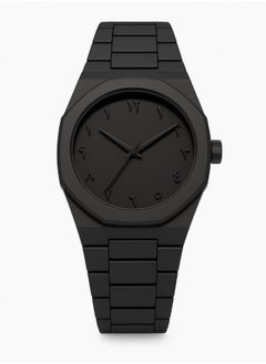 AURA Minimalist Black Analog Watch with Arabic Numerals – Unisex, Matte Finish  - Image 1