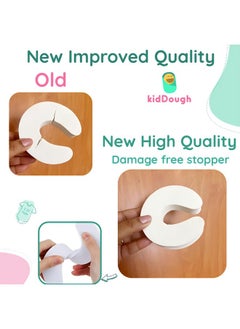KidDough Baby Proofing Finger Pinch Door Guard For Kids Safety - Pack Of 6 White C-Shape Door Stopper Guard, For Accidental Door Lock & Slamming Door Protection For Child, Babies & Pet Safety  - Image 4