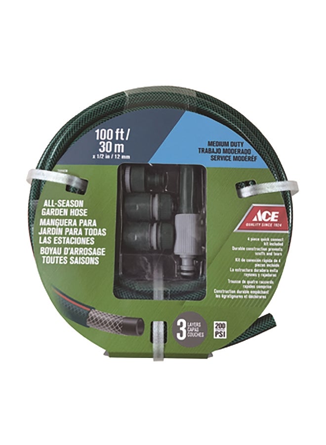 ACE Medium Duty Quick Connect Garden Hose Green 100 Feet 7695638