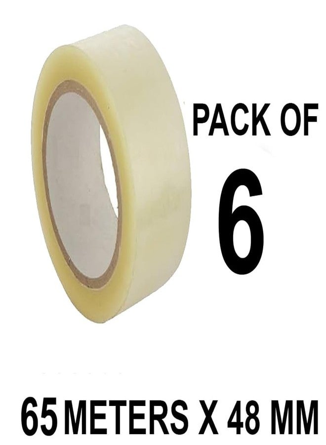 Beflix® Self Adhesive Transparent Cello Tape - 65 Meters in Length - 48mm / 2" Width - 6 Rolls Per Pack - BOPP Industrial Packaging Tape for E-Commerce Box Packing, Office and Home use - Image 2