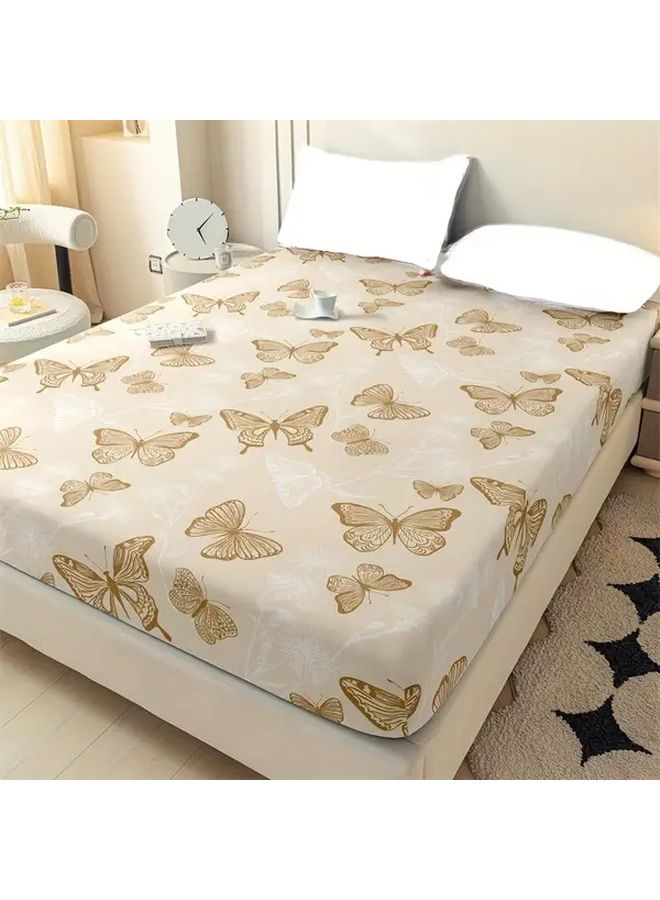 Queen Green Fitted Sheet 100 Polyester Butterfly Pattern 11.81 Inch Deep Pocket - Image 5
