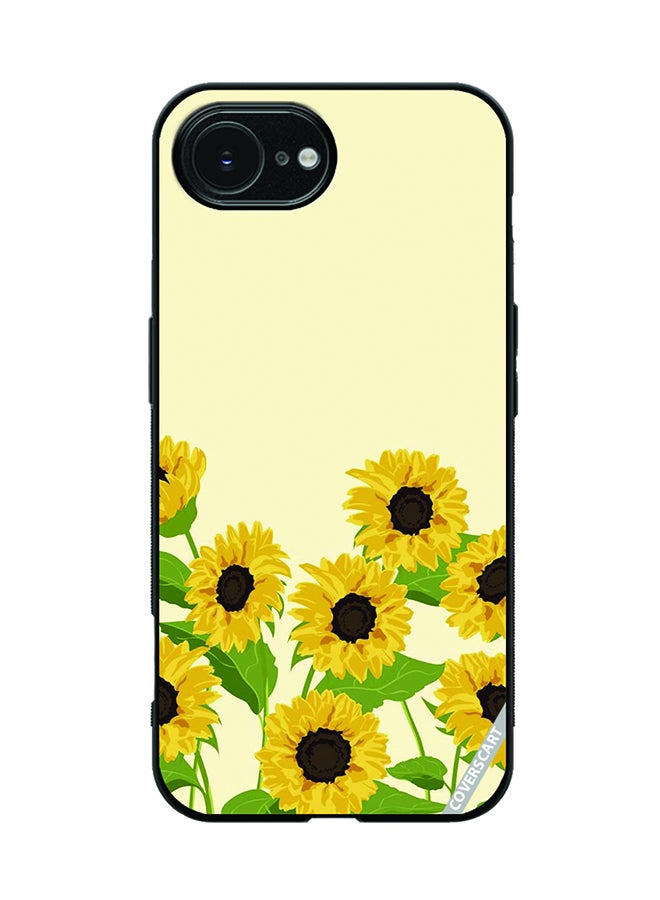 COVERSCART Protective Case Cover For Apple iPhone 16e Sunflower Design Yellow