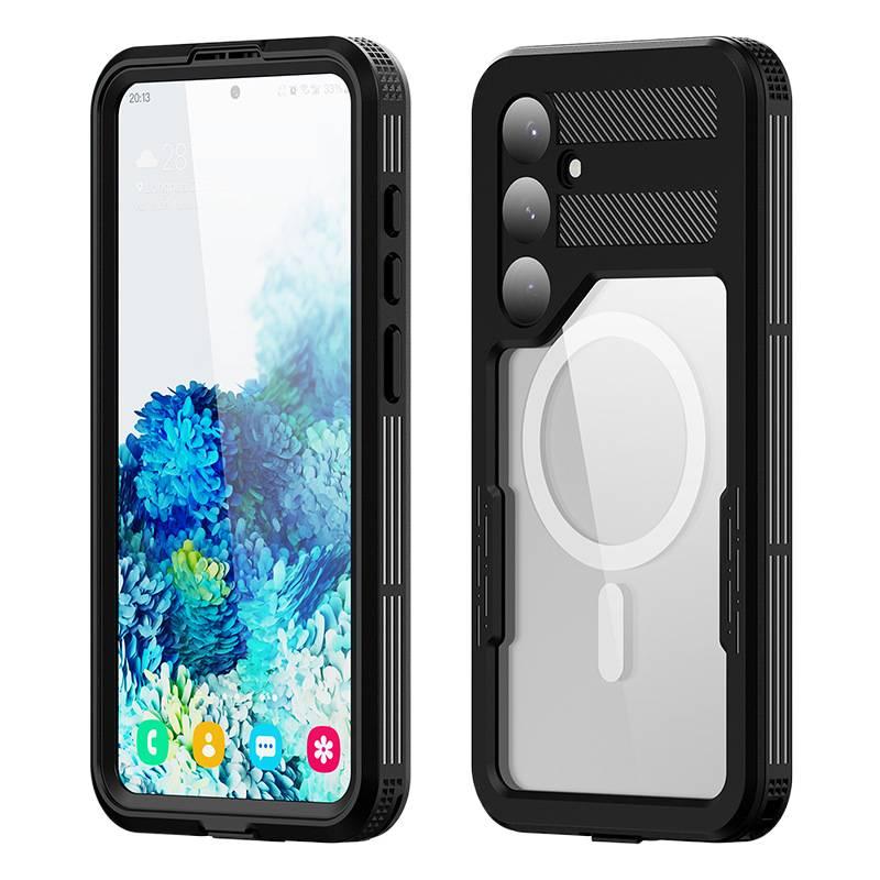 غطاء واقي بTPU لـ Samsung Galaxy S24 Ultra مع مقاوم للصدمات وحماية من السقوط مع مقاوم للصدمات مع مغناطيس قوي مع مقاوم للماء باللون أسود - Image 1