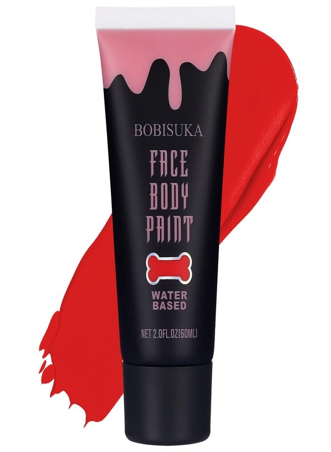 BOBISUKA Red Face Body Paint, Water Based Face Painting for Art Theater Halloween Party Cosplay Clown SFX Makeup for Women Adults, Non-Toxic Washable - Image 1