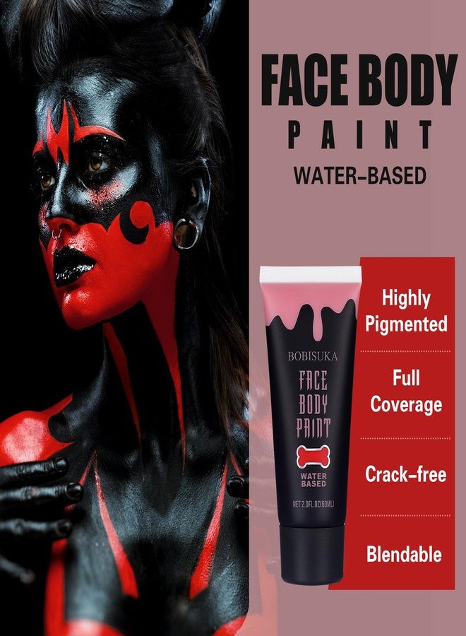 BOBISUKA Red Face Body Paint, Water Based Face Painting for Art Theater Halloween Party Cosplay Clown SFX Makeup for Women Adults, Non-Toxic Washable - Image 4