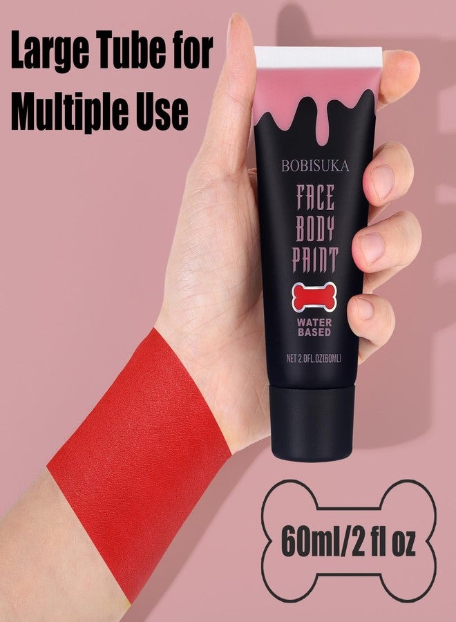 BOBISUKA Red Face Body Paint, Water Based Face Painting for Art Theater Halloween Party Cosplay Clown SFX Makeup for Women Adults, Non-Toxic Washable - Image 2