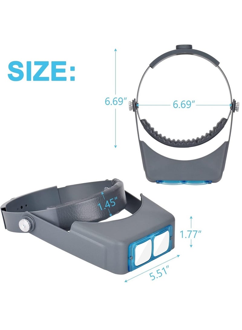 Generic Head Mount Magnifier Professional Double Lens Headband Jewelry Magnifier Reading Visor Glass Binocular Magnifier With Lens Magnification-1.5X 2X 2.5X 3.5X For Repair Crafts - Image 2