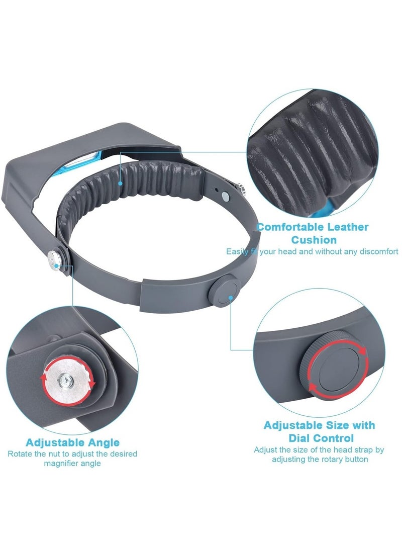 Generic Head Mount Magnifier Professional Double Lens Headband Jewelry Magnifier Reading Visor Glass Binocular Magnifier With Lens Magnification-1.5X 2X 2.5X 3.5X For Repair Crafts - Image 4
