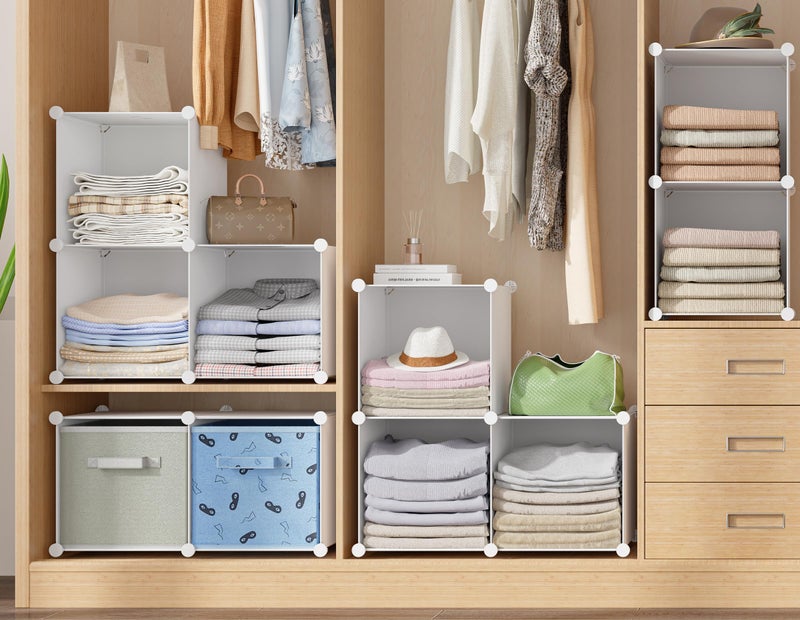 HOMIDEC 9 Cube Storage Organizer, Cubes Shelves for Living Room, Bedroom, White - Image 4