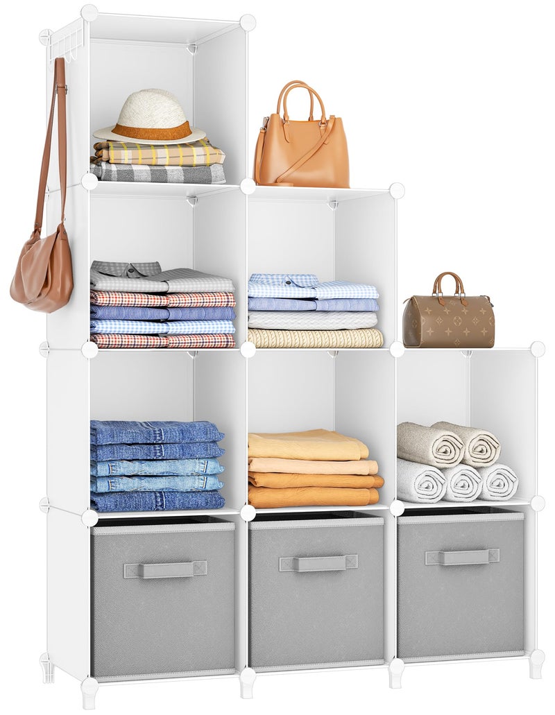 HOMIDEC 9 Cube Storage Organizer, Cubes Shelves for Living Room, Bedroom, White - Image 1