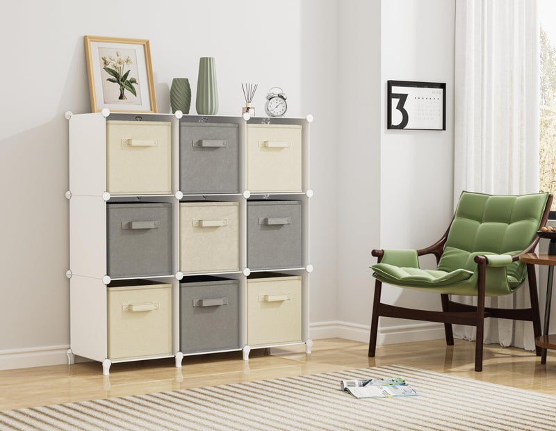 HOMIDEC 9 Cube Storage Organizer, Cubes Shelves for Living Room, Bedroom, White - Image 5