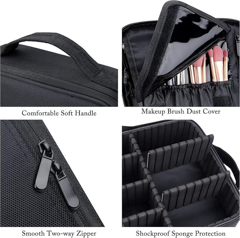 Travel Makeup Bag - Portable Cosmetic Organizer with Adjustable Dividers - Image 5