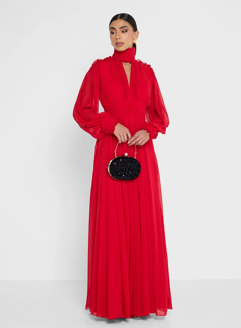 جولدن ابل Ruffle Top Design Maxi Dress