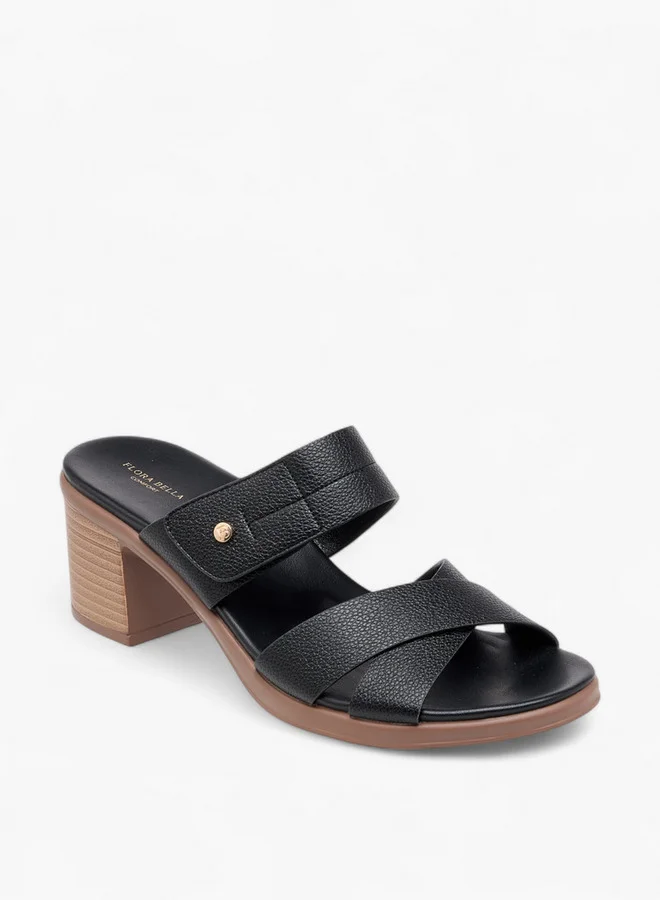 Flora Bella By Shoexpress Women Slip-On Cross Strap Sandals with Block Heels