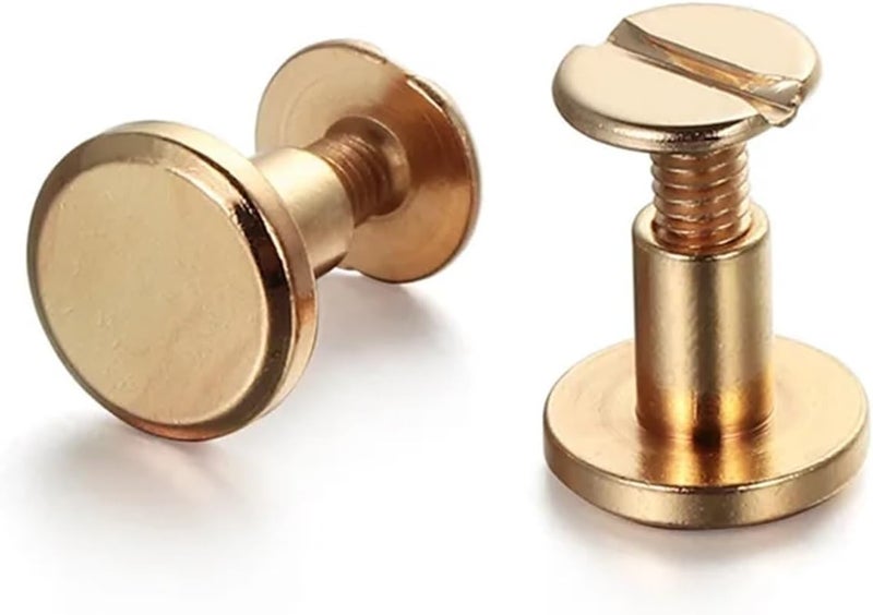 80 Sets Leather Rivets Metal Flat Head Rivets Double Elbow Belt Rivets Luggage Leather Rivet Screws Crafts Leathers Hardware Supplies(Bronze,6.5mm) - Image 3