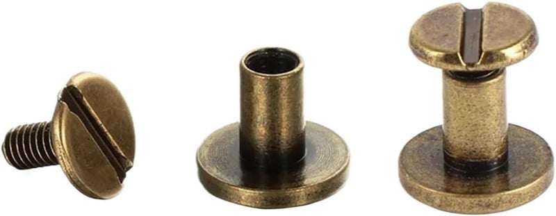 80 Sets Leather Rivets Metal Flat Head Rivets Double Elbow Belt Rivets Luggage Leather Rivet Screws Crafts Leathers Hardware Supplies(Bronze,6.5mm) - Image 1
