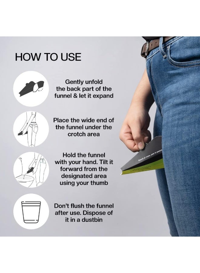 PEESAFE Travel Buddy Foldable And Disposable Female Urination Device 2 Funnels  - Image 5