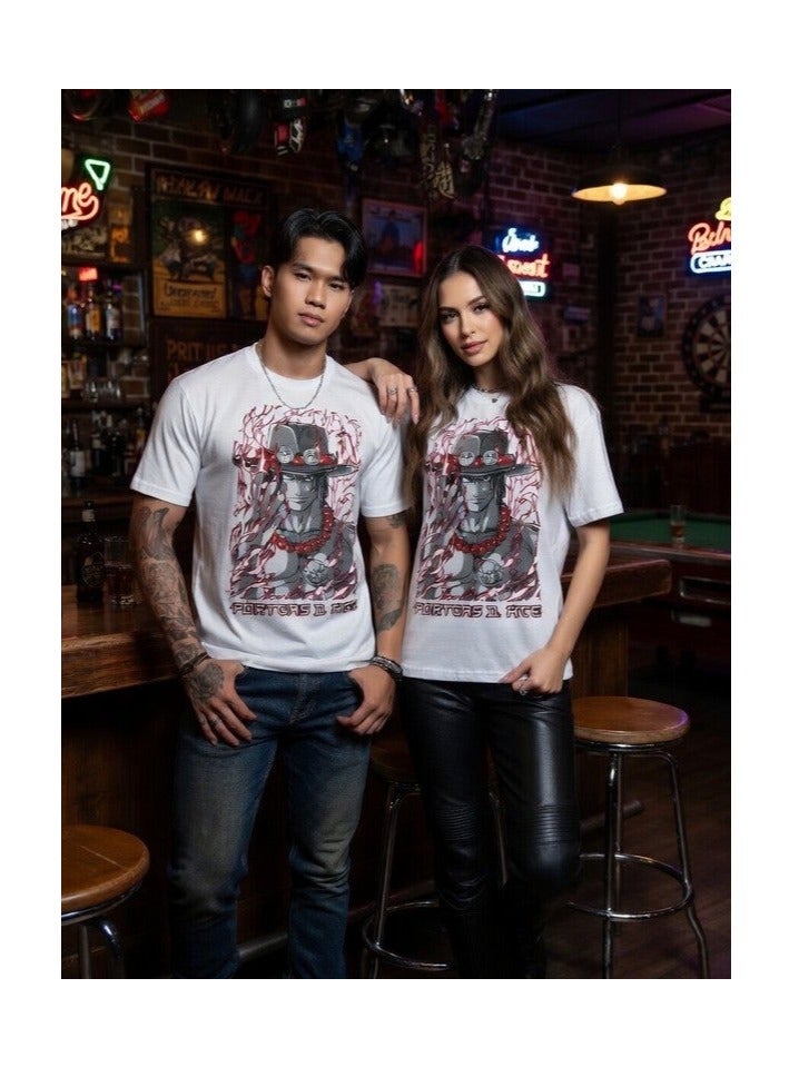 Dirty Lizard White printed t-shirt with Anime image 100% cotton 12 - Image 1