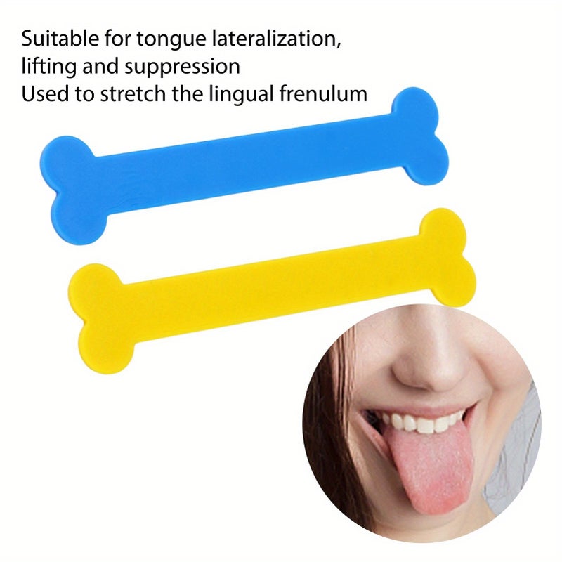 2pcs Children Tongue Tip Trainer Bone Shape Blue Tongue Muscle Strength Exerciser - Image 2