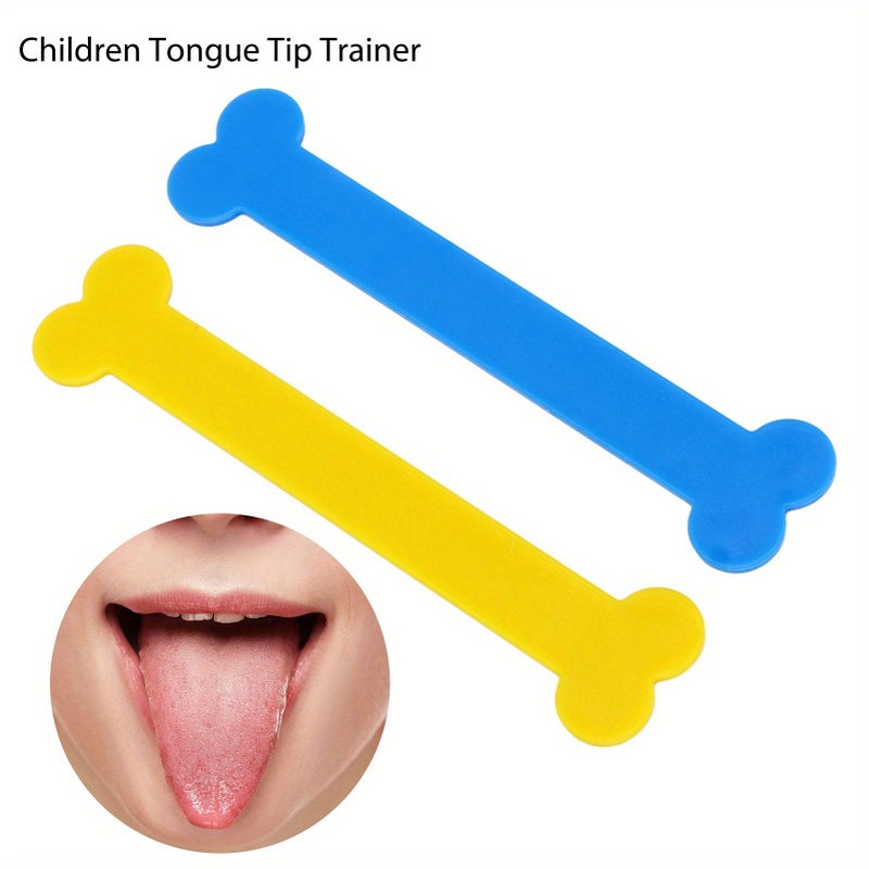 2pcs Children Tongue Tip Trainer Bone Shape Blue Tongue Muscle Strength Exerciser - Image 5