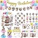 YGCTBVY Cat Birthday Decorations189pcs Cat Party Decorations cat Birthday Plates and Napkins Cups Tablecloth Cake Topper Hanging Swirls Centerpiece Balloon for Ca t Party Supplies - Image 3