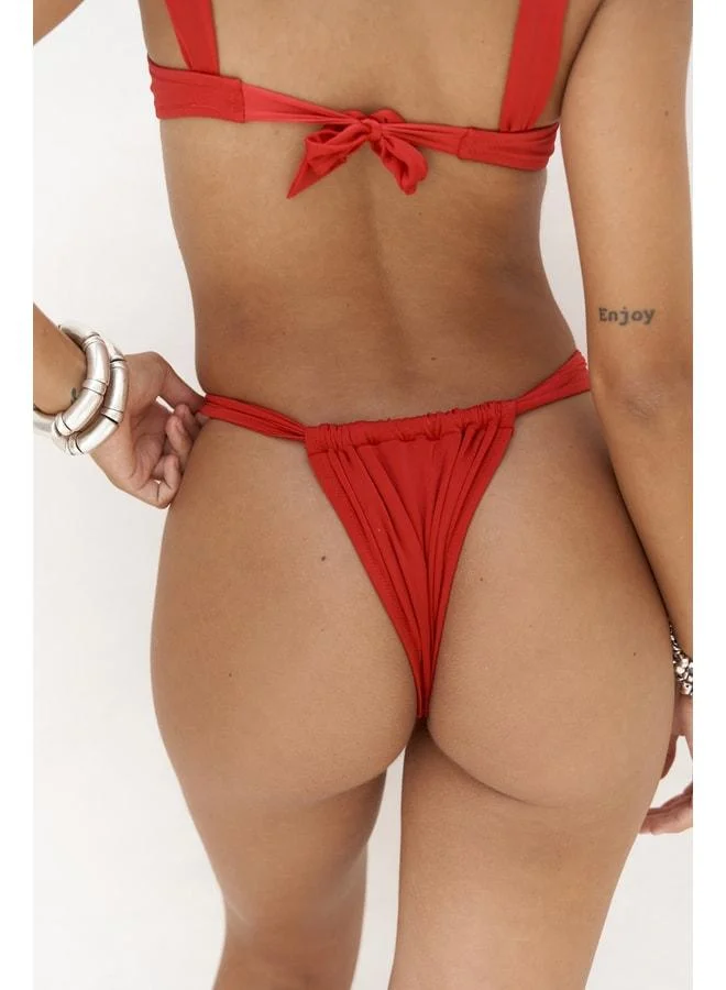 Bohemai  Larasis Flower Detailed Red Bikini Bottom. for Women | Best Price UAE
