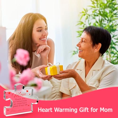 VELENTI Engraved Acrylic Block Puzzle - Mom Present, 4.1 x 3.5 inch - Cool Mom Gift from Daughter, Son, Dad - Heartwarming Birthday - Image 4