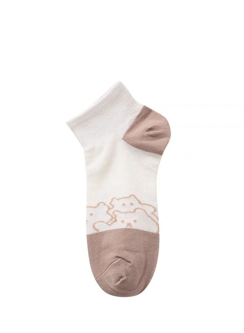 2 Pairs Cute Bear Ankle Socks for Women – Soft Cotton Comfort – Korean Style Casual Socks  - Image 3