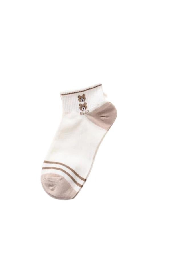 2 Pairs Cute Bear Ankle Socks for Women – Soft Cotton Comfort – Korean Style Casual Socks  - Image 2