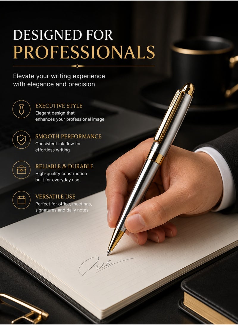 Joybos Elegant Luxury Ballpoint Pen For Men Executive Business Writing Pen Smooth Writing Signature Pen Premium Office School Gift Pen Portable Durable Black Ink - Image 5