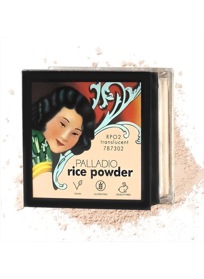 PALLADIO Rice Powder, Translucent, Loose Setting Powder, Absorbs Oil, Leaves Face Looking and Feeling Smooth, Helps Makeup Last Longer For a Flawless, Fresh Look - Image 1
